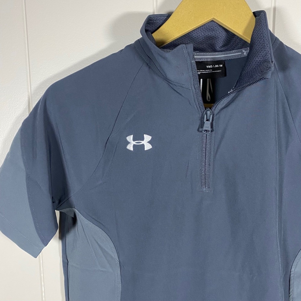 Under Armour Boys Squad Short Sleeve ¼ Zip Apparel Water Repellent Youth Medium - Picture 3 of 13